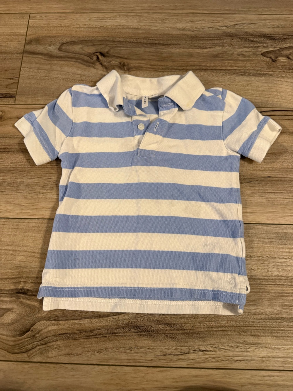 Janie & Jack Boys' Blue and White Striped Polo Shirt Size 18-24 months